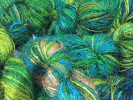 🌿 knitsilk premium ocean green multicolour recycled sari silk yarn - 120 yards logo