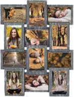 jm-deco 12 opening picture frame set: rustic distressed collage frames for 4x6 photos, perfect for family and friends' cherished memories логотип