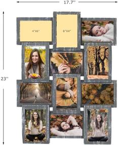 img 3 attached to JM-Deco 12 Opening Picture Frame Set: Rustic Distressed Collage Frames for 4x6 Photos, Perfect for Family and Friends' Cherished Memories