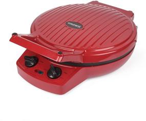 img 3 attached to 🍕 Courant Pizza Maker: 12 Inch Cooker, Calzone Maker, Timer & Temp Control - 1440W Red Pizza Oven & Electric Grill