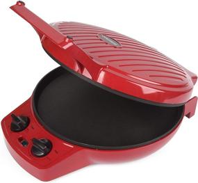 img 2 attached to 🍕 Courant Pizza Maker: 12 Inch Cooker, Calzone Maker, Timer & Temp Control - 1440W Red Pizza Oven & Electric Grill