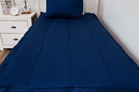 img 3 attached to 🛏️ Beddy's Twin Size Zippered Bed Set: All-in-One Bedding with Minky Lined Sheets and Zipper Comforter Set in Nautical Navy