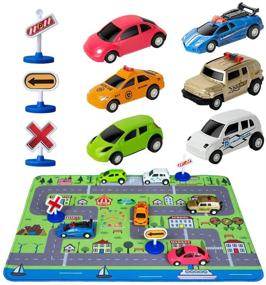 img 4 attached to Toys Play Signs Playmat 🛣️ Vehicle: Ignite Kids' Imagination with Interactive Fun!