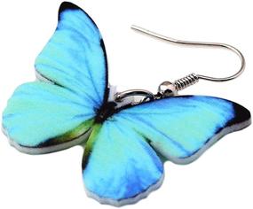 img 1 attached to Bonsny Morpho Menelaus Butterfly Earrings: Stunning Fashion Insect Jewelry for Women and Girls