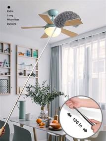 img 3 attached to 🧹 FO&amp;OSOBEIT Cleaning Duster - Extendable Telescoping Duster for Ceiling, Fan, Blinds, Furniture, Cars - Bendable Head, Scratch-Resistant and Washable