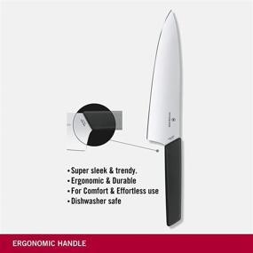 img 2 attached to 🔪 Нож для резки Victorinox Swiss Modern 6.9013.20B - Прямое лезвие, 7,9 дюйма, идеально подходит для резки мяса, нарезки мяса и точной нарезки овощей и фруктов - черный