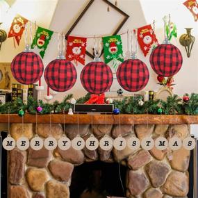 img 2 attached to 12PCS Svnntaa Christmas Buffalo Plaid Ball Ornaments: Festive Fabric Hanging Decorations for Xmas Tree & Party Supplies