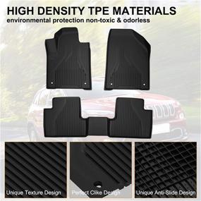 img 2 attached to 🚗 Premium All Weather TPE Floor Liner Slush Mat Set for 2014-2021 Jeep Cherokee Accessories by Kiwi Master (Not for Grand Cherokee)