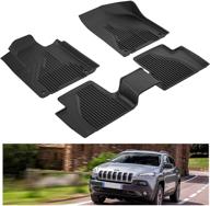 🚗 premium all weather tpe floor liner slush mat set for 2014-2021 jeep cherokee accessories by kiwi master (not for grand cherokee) logo