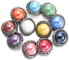 img 2 attached to 📿 Soleebee 11pcs Alloy Retro Snap Buttons Jewelry Charms in Solid Colors for Snaps Jewelry Making DIY Crafts