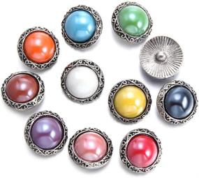 img 1 attached to 📿 Soleebee 11pcs Alloy Retro Snap Buttons Jewelry Charms in Solid Colors for Snaps Jewelry Making DIY Crafts