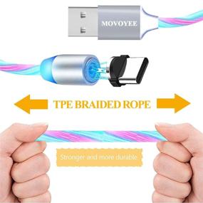 img 2 attached to MOVOYEE Light Up LED 3 in 1 USB Magnetic Charging Cable - Fast Charge iProduct Android Charger Cord - Magnet Tips - 3ft Length - Micro USB Type C - Magnetic USB C Charging Cable - Data Magnetic Cable for Phone