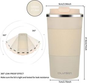 img 2 attached to ☕ White Dlunsen Travel Mug Insulated Coffee Cup, Upgraded Double Walled Thermos Cup, Vacuum Insulation Stainless Steel with Leakproof Lids Coffee Mug, Eco-Friendly Reusable Cup for Coffee and Tea 17.5oz