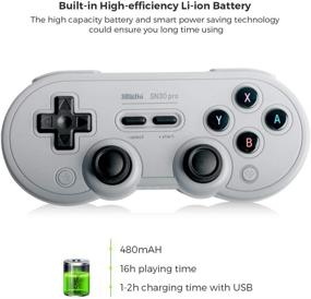 img 1 attached to 🎮 8Bitdo SN30 Pro Wireless Bluetooth Controller with Joysticks Rumble Vibration USB-C Cable Gamepad - Enhanced Compatibility for Switch, Windows, Mac OS, Android, Steam (Gray Edition)