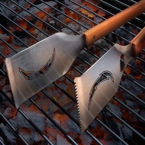 img 2 attached to 🔥 YouTheFan 18&#39;&#39; Stainless Steel Grill-A-Tongs with Laser Cut Logo for NFL BBQ