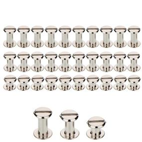 img 4 attached to 🔩 Versatile 75-Piece Silvery Chicago Screws Assorted Kit for DIY Leather Decoration, Bookbinding, and More!