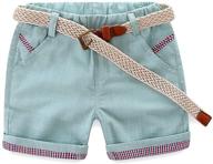 littlespring little boys cotton shorts with belt - perfect for a casual summer look logo