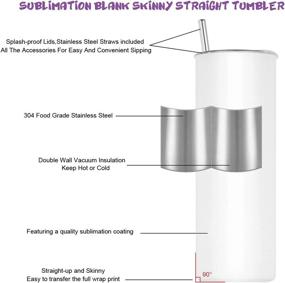 img 2 attached to 🔥 Stainless Steel Sublimation Tumblers: Individually Transferable for Stunning Custom Designs