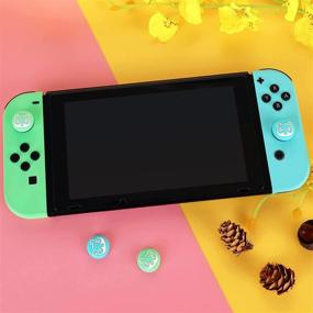 img 3 attached to 🦝 Tscope Animal Crossing Thumb Grip Caps: Cute Raccoon Silicone Covers for Nintendo Switch/Switch Lite Controllers, Joy-Con Analog Joystick - NS Accessories (Blue & Green)