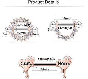 img 3 attached to Cisyozi Piercing Stainless Surgical Nipplerings Women's Jewelry and Body Jewelry