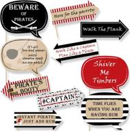 hilarious beware of pirates kit – perfect for pirate-themed birthday party photo booths (10 props) logo