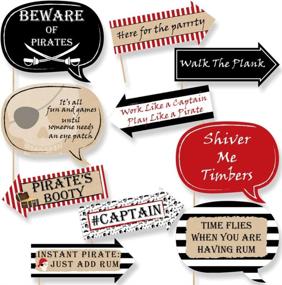 img 4 attached to Hilarious Beware of Pirates Kit – Perfect for Pirate-Themed Birthday Party Photo Booths (10 Props)