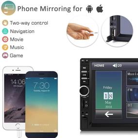 img 3 attached to 🚗 In Dash Double Din Car Stereo with Remote, 7inch Digital Resistive Touch Screen FM Receiver, Bluetooth Car Audio Mirror Link Monitor for Android & iOS, Car MP5 Media Player