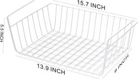 img 2 attached to 📦 PENGKE Wire Under Shelf Basket Rack, Sliding Storage Organizer for Kitchen Counter Pantry Desk Bookshelf Cupboard, Space Saving Solution, Pack of 4, White