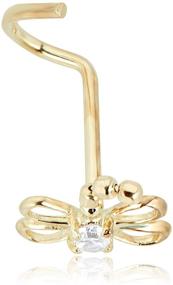 img 3 attached to Dazzle with the AVORA 14K Yellow Gold Dragonfly Butterfly Nose Ring - Sparkling Simulated Diamond CZ, Curved Twisted Screw, 20 Gauge