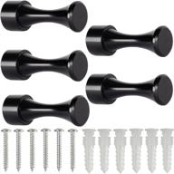 🛁 5 pack black bathroom robe hooks – heavy duty coat hooks for towels, robes, hats – wall mounted stylish hooks with 6 screws – ideal for kitchen, bedroom, bathroom, pool (black towel hooks) logo