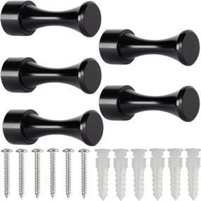 img 4 attached to 🛁 5 Pack Black Bathroom Robe Hooks – Heavy Duty Coat Hooks for Towels, Robes, Hats – Wall Mounted Stylish Hooks with 6 Screws – Ideal for Kitchen, Bedroom, Bathroom, Pool (Black Towel Hooks)