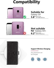 img 3 attached to Чехол-кошелек из черной кожи для Samsung Galaxy S9: OCASE улучшает защитный чехол для устройств Galaxy S9