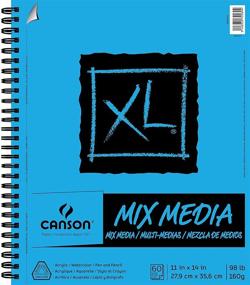 img 1 attached to 🎨 Canson XL Series Mix Media Pad, 11"x14" Side Wire 2-Pack - Versatile Artistic Paper for All Your Creative Projects