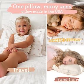 img 2 attached to 🌈 Organic Toddler Pillow with Pillowcase - Made in USA, 100% Organic Shell + Pillowcase - Sleeping & Travel Pillow for Kids, Baby Pillow, 13x18 Washable - Rainbow