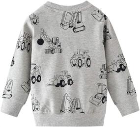 img 2 attached to 👕 Cotton Sleeve Sweatshirts Cartoon Boys' Clothing, Trendy Fashion Hoodies & Sweatshirts for Toddlers