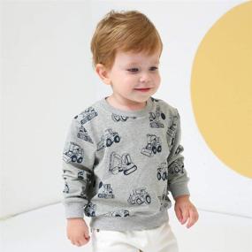 img 3 attached to 👕 Cotton Sleeve Sweatshirts Cartoon Boys' Clothing, Trendy Fashion Hoodies & Sweatshirts for Toddlers