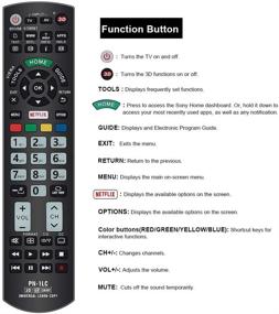 img 2 attached to 📺 Gvirtue Universal Replacement Remote Control PN-1LC: Compatible with Panasonic TV, LCD, LED, 3D, Smart 4K Ultra HD, Netflix, Viera Link Buttons