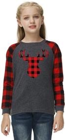 img 1 attached to 🎄 Stylish Christmas Buffalo Casual Graphic Shirts for Girls: Trendy Holiday Clothing