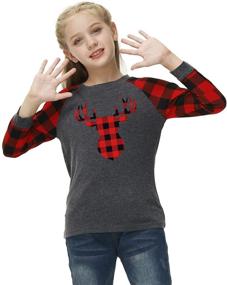 img 3 attached to 🎄 Stylish Christmas Buffalo Casual Graphic Shirts for Girls: Trendy Holiday Clothing