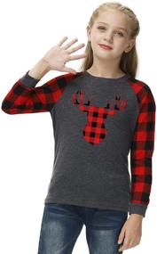 img 2 attached to 🎄 Stylish Christmas Buffalo Casual Graphic Shirts for Girls: Trendy Holiday Clothing