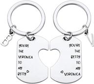 👯 bleouk best friends forever keychain set - betty and veronica friendship keychain, best friend jewelry for 2 logo