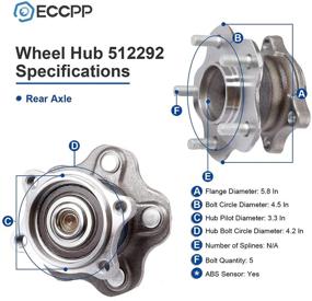 img 1 attached to 🔧 ECCPP 512292 x2 New Rear Wheel Bearing Hub Assembly for Nissan Altima, Maxima, Quest 02-09 4-Wheel ABS Models - Left/Right 5 Lugs Wheel Hub Kit