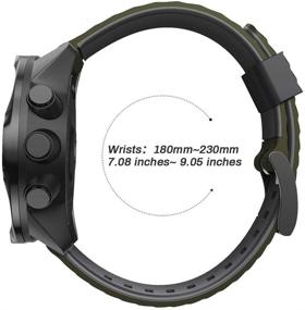 img 1 attached to 🌿 Premium Army Green-Black Silicone Band for Suunto 7/Suunto 9 Watches - NotoCity Replacement Wristband for Men and Women