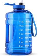 🥤 128oz/1 gallon large water bottle by hadisala – wide mouth big water jug with motivational time marker & straw, leakproof bpa free – stay hydrated for gym, outdoor sports & more логотип