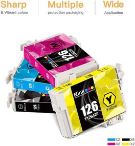 img 3 attached to 🖨️ E-Z Ink (TM) Remanufactured Ink Cartridge Replacement for Epson 126 T126 - Workforce 435 520 545 635 645 WF-3520 WF-3530 WF-3540 WF-7010 WF-7510 - 12 Pack (6 Black, 2 Cyan, 2 Magenta, 2 Yellow)