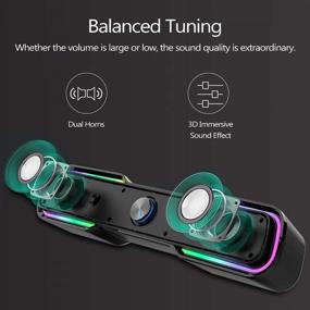 img 1 attached to ARCHEER RGB Gaming PC Speakers - Enhanced Stereo Bass USB Sound Bar for Computer, TV, PS4, Laptop, Tablet, Smartphones - Dual-Channel Desktop Speakers - USB Powered