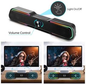 img 2 attached to ARCHEER RGB Gaming PC Speakers - Enhanced Stereo Bass USB Sound Bar for Computer, TV, PS4, Laptop, Tablet, Smartphones - Dual-Channel Desktop Speakers - USB Powered