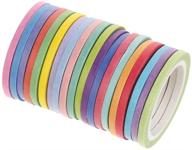 pack of 20 rolls slim rainbow washi tape with foil gold accent - 3mm wide diy decorative masking tape for crafts logo