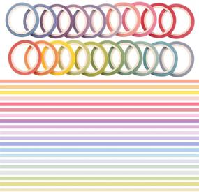 img 1 attached to Pack of 20 Rolls Slim Rainbow Washi Tape with Foil Gold Accent - 3MM Wide DIY Decorative Masking Tape for Crafts