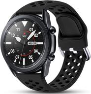 🏻 совместимый спортивный ремешок easuny для samsung galaxy watch 3 45mm/galaxy watch 46mm/samsung gear s3 frontier, 22мм силиконовый ремешок с быстрым отпуском и дышащим дизайном, черный/черный (малый) логотип